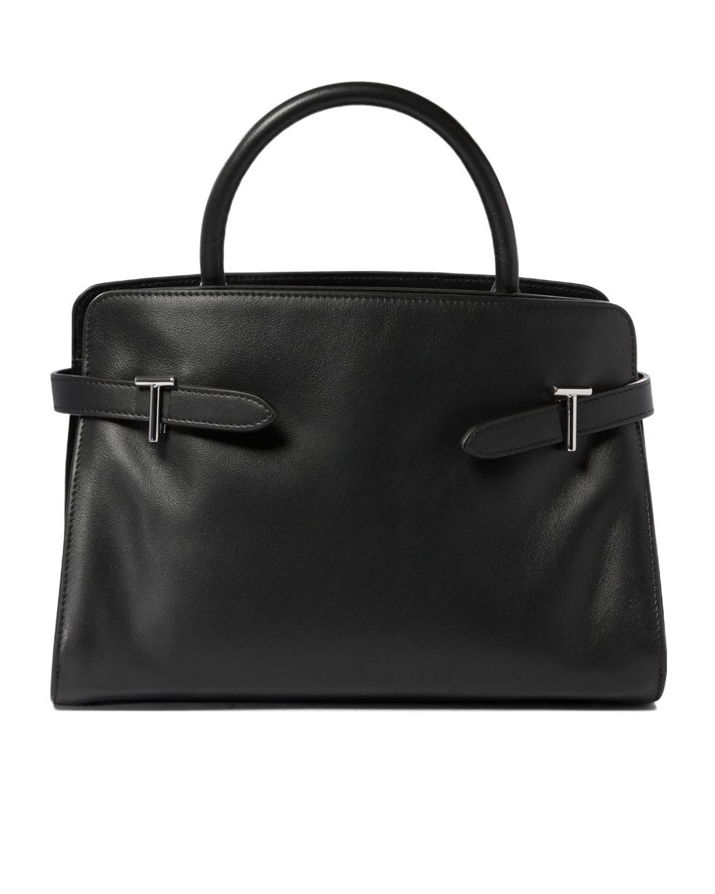 Le Tanneur Black Structured Top Handle Tote Bag