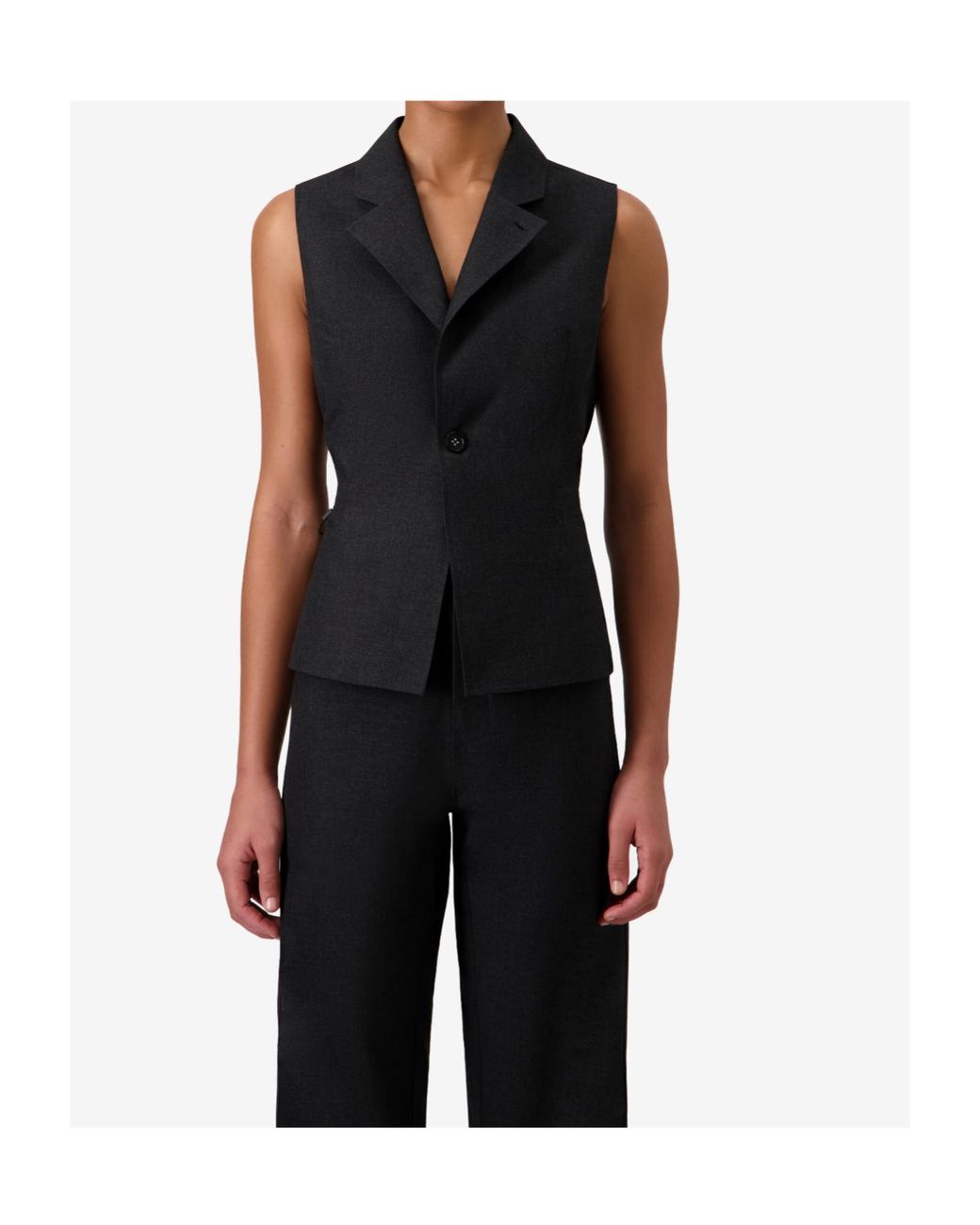 Coperni Black High Collar Button Knitted Top