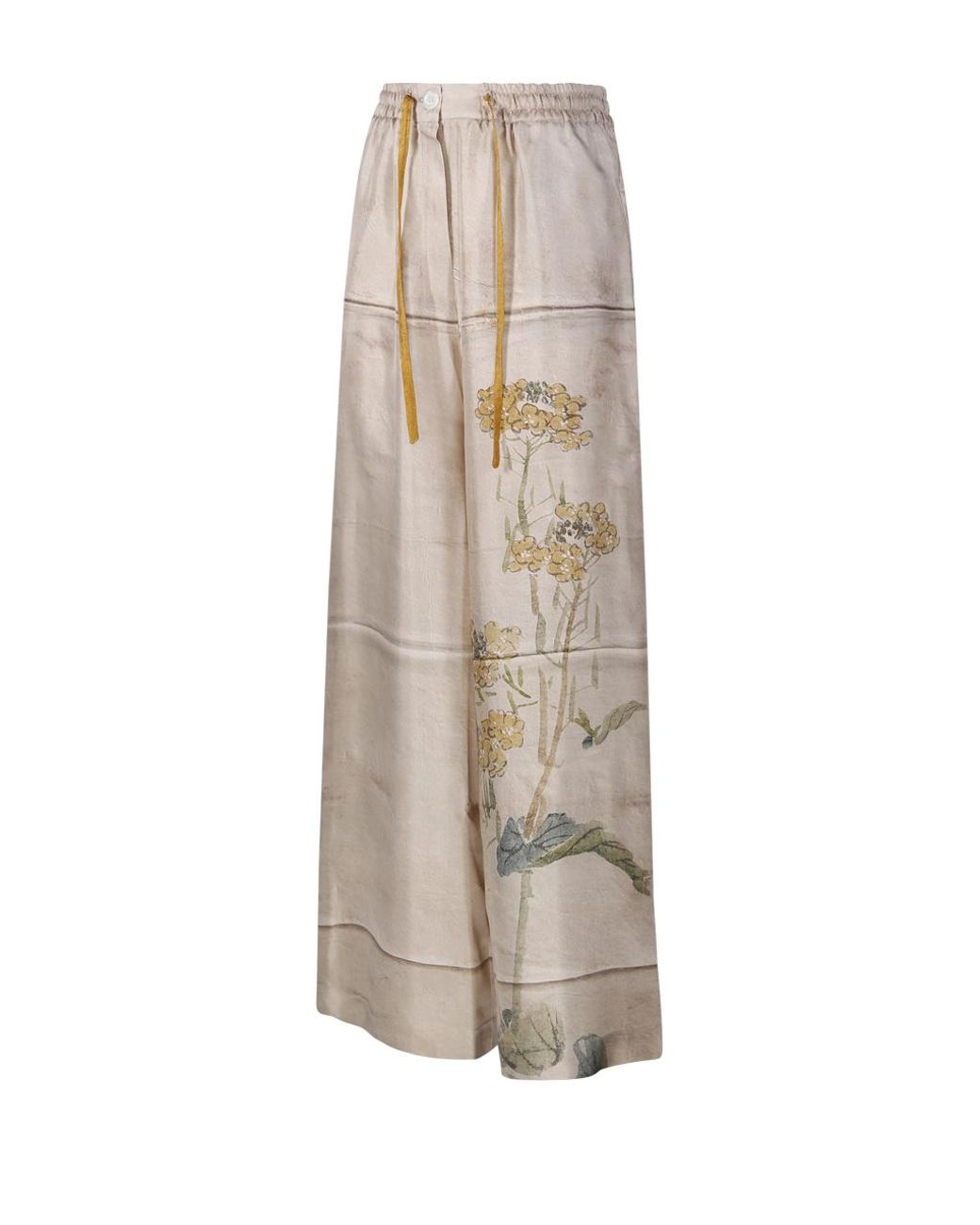 Pierre Louis Mascia Natural Aloe Wide-Leg Pants