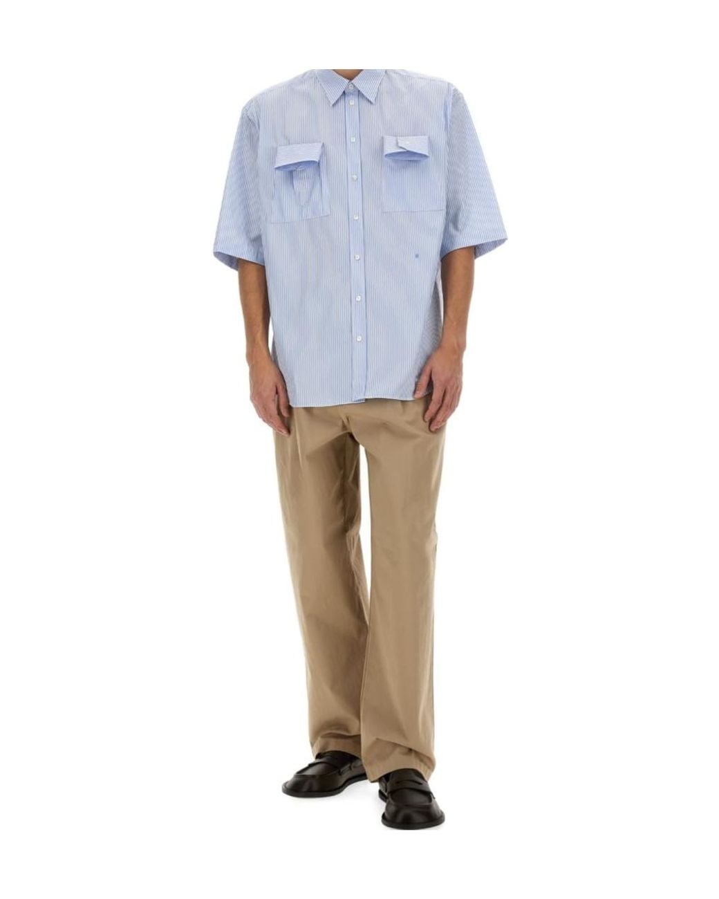 Moschino Blue Short Sleeve Shirt for men