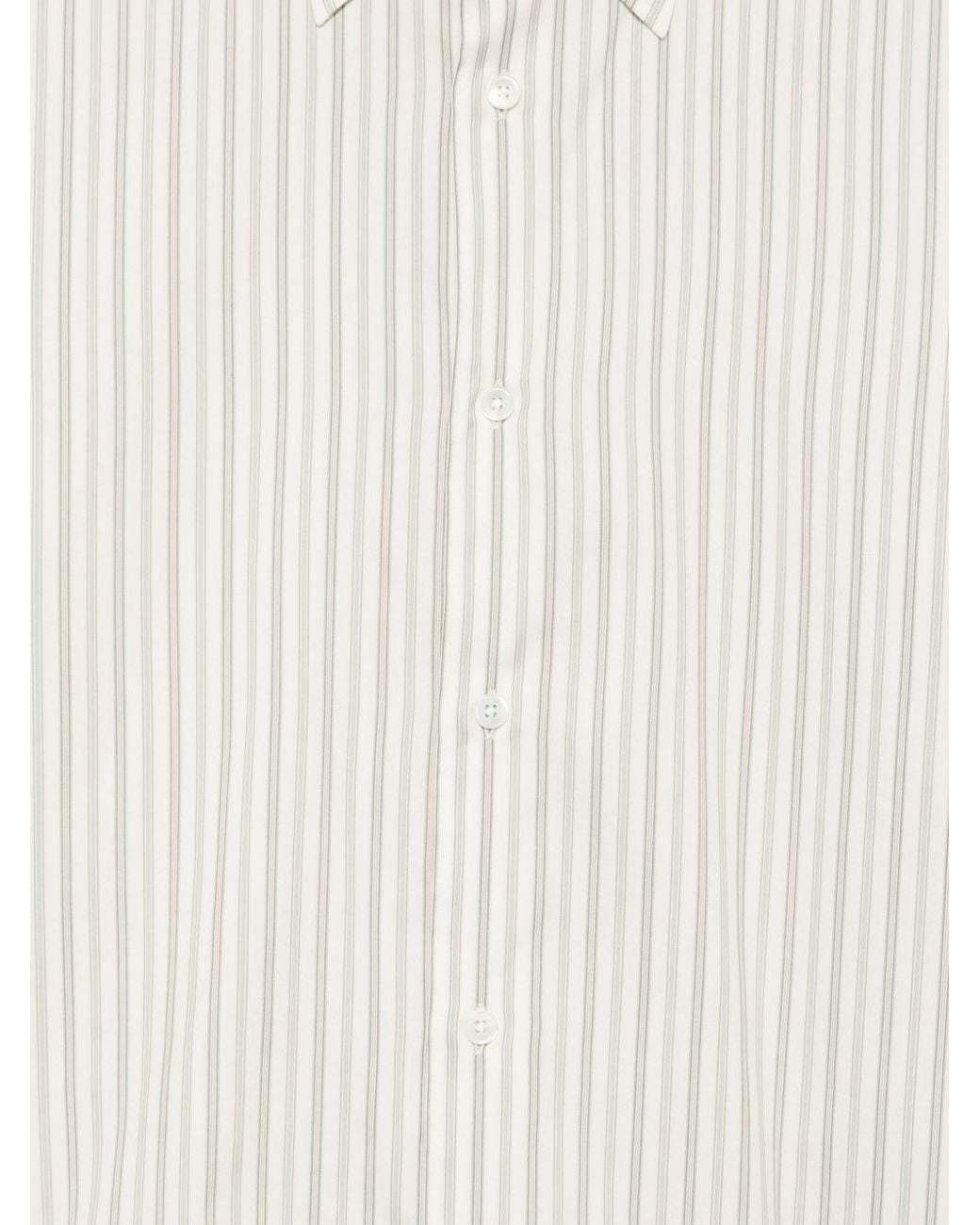 Auralee White Striped Long-Sleeve Shirt for men