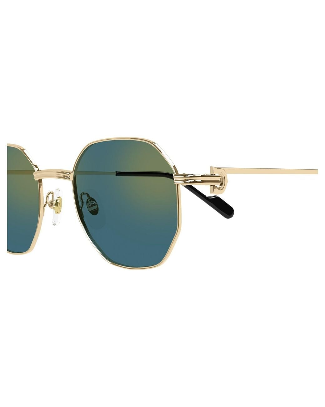 Cartier Green Hexagonal Frame Sunglasses for men