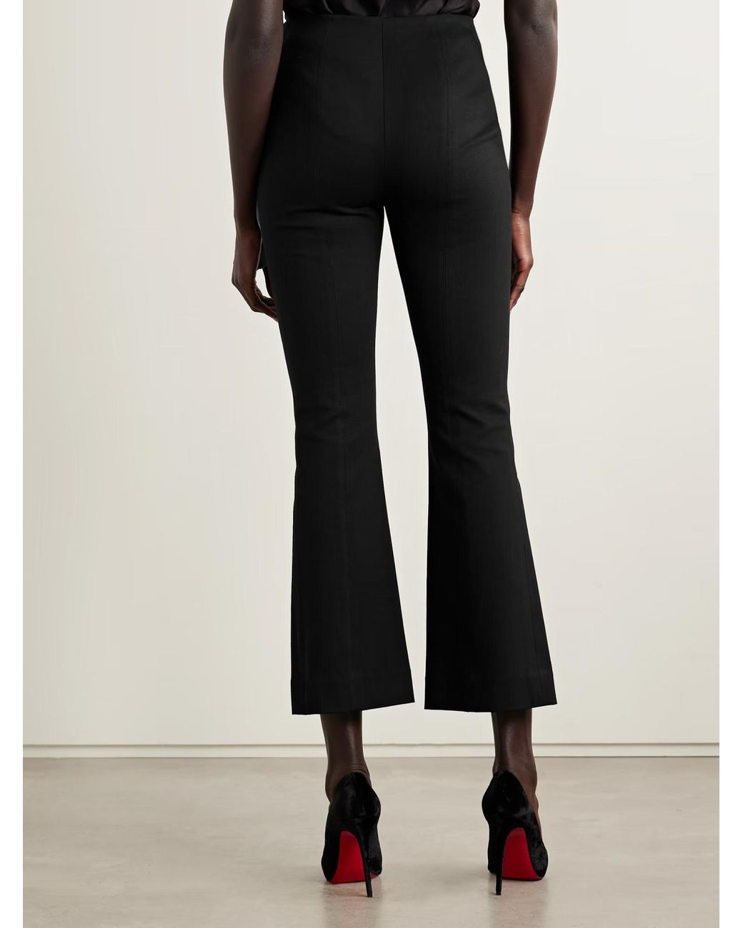 Carolina Herrera Black Ponte Flared Casual Pants