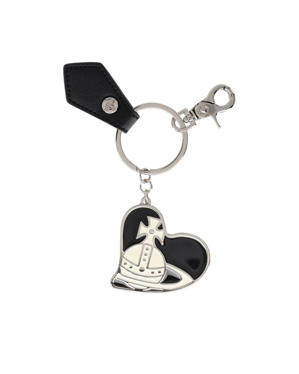 Vivienne Westwood Black Orb Heart Keyring for men