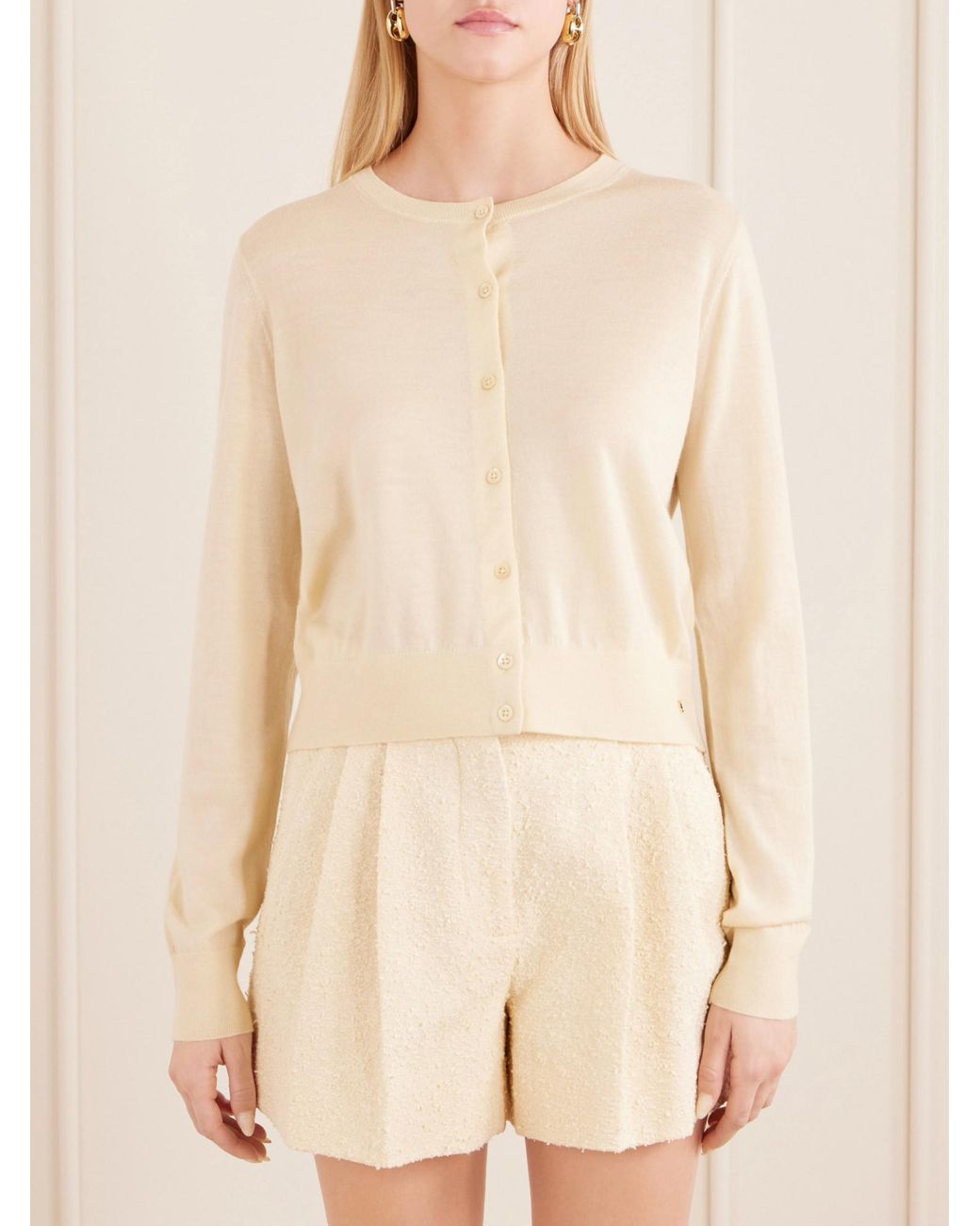 Anine Bing Natural Cashmere Cardigan