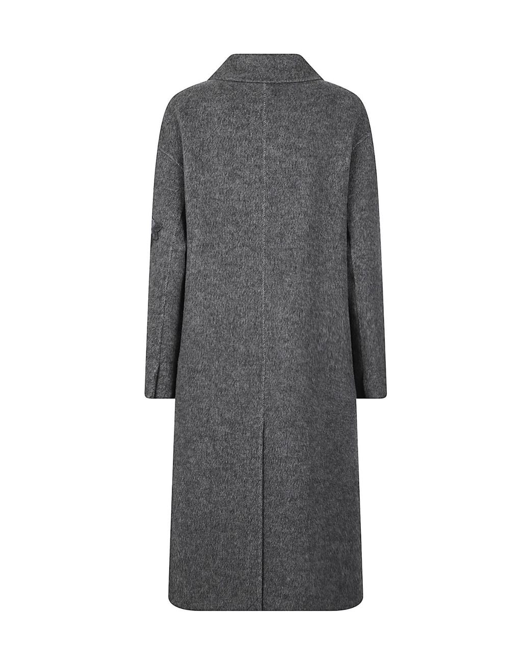 ERMANNO FIRENZE Gray Embroidered Long Coat