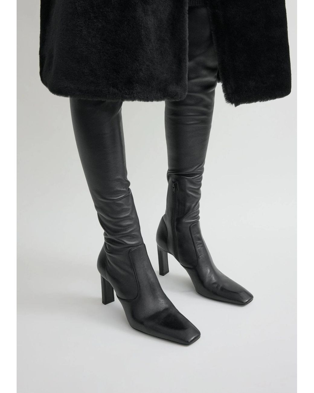 Totême Black Over-The-Knee Boots