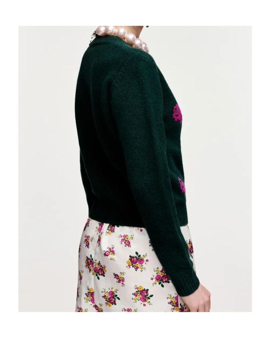 Essentiel Antwerp Green Korine Embellished Knitted Sweater