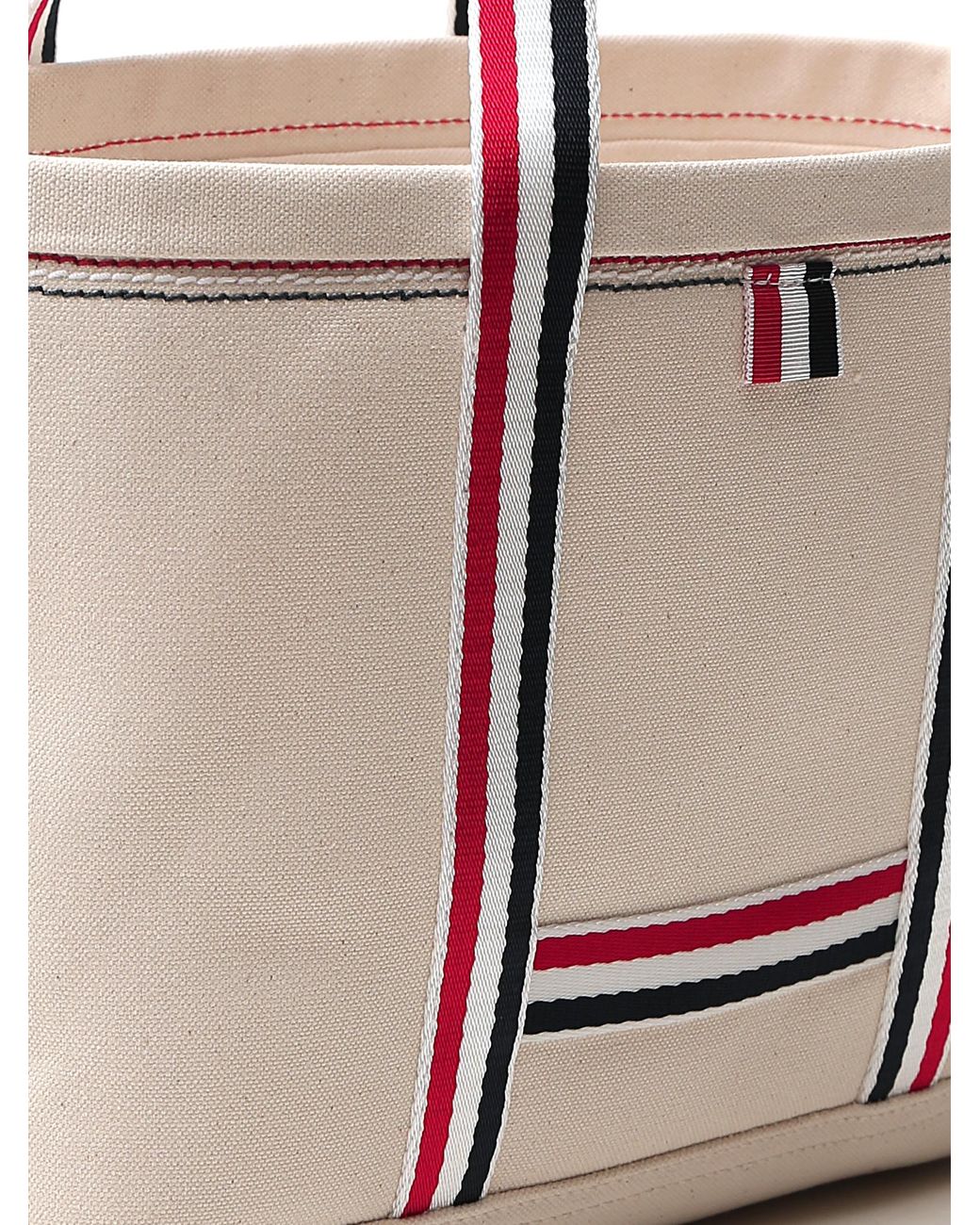 Thom Browne Pink Striped Detail Tote Bag for men