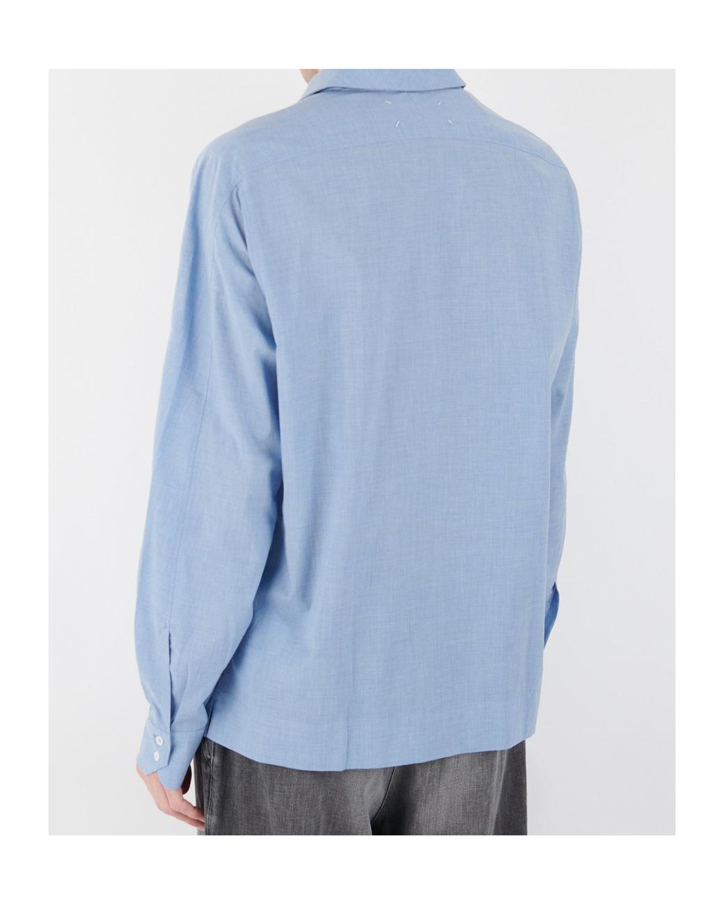 Maison Margiela Blue Long Sleeve Buttoned Shirt for men