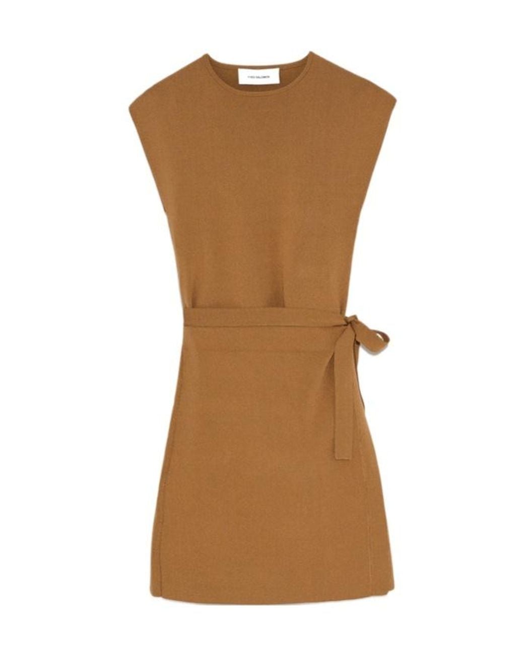 Yves Salomon Brown Sleeveless Dress