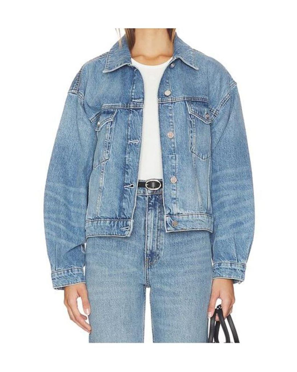 Anine Bing Blue Long-Sleeved Denim Jacket