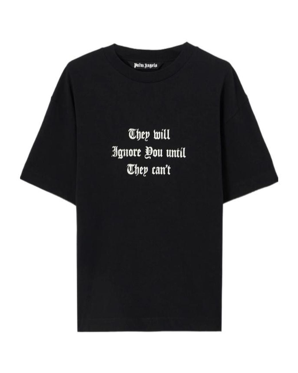 Palm Angels Black Statement Print T-Shirt for men