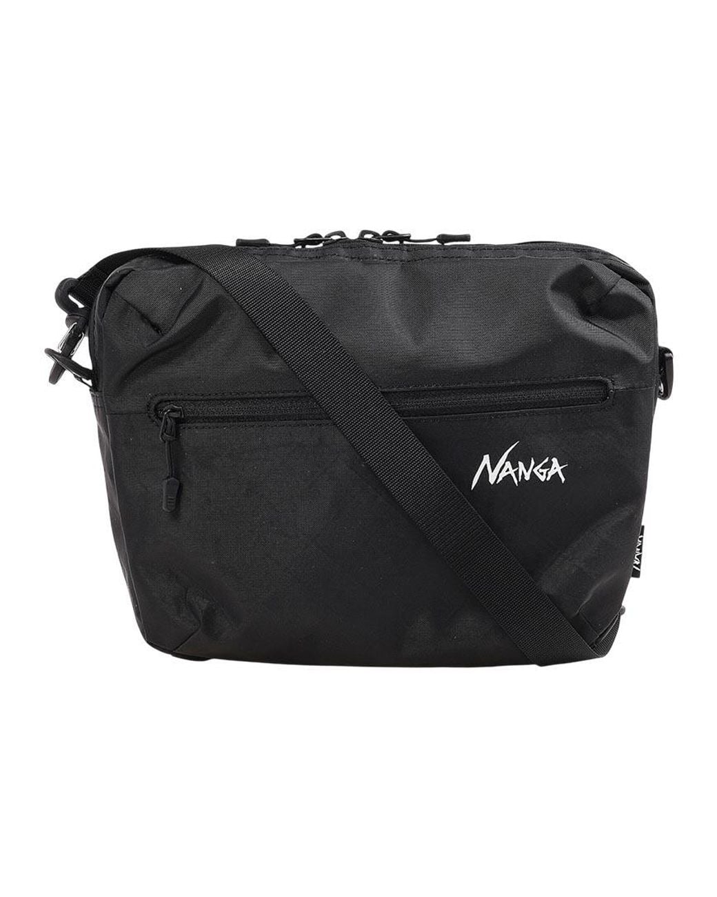 NANGA Black Zippered Shoulder Bag for men