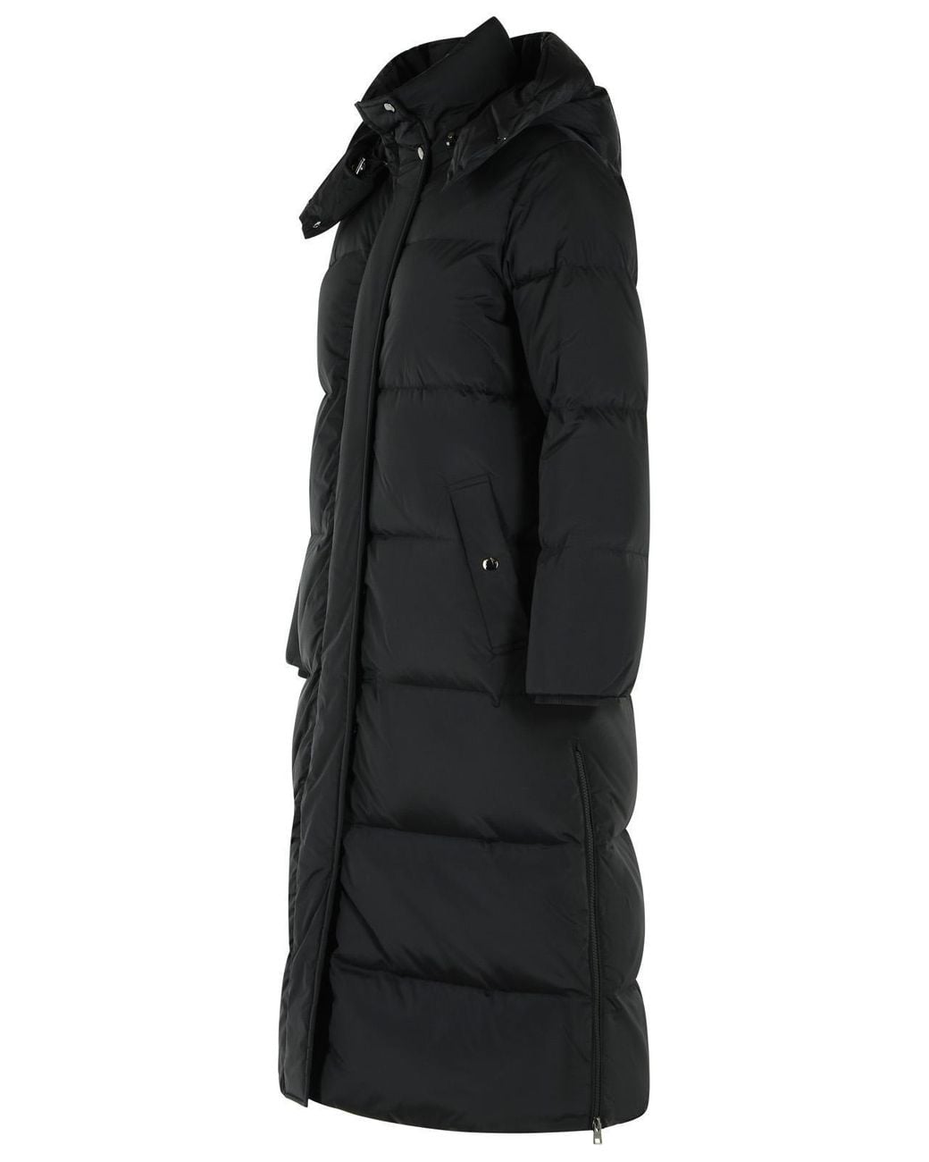 Woolrich Black Quilted Hooded Coat