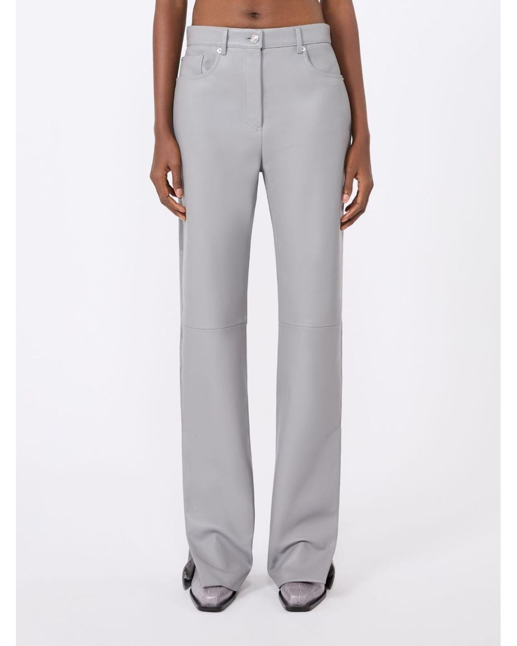 Sportmax Gray Crespo Straight Leg Pants