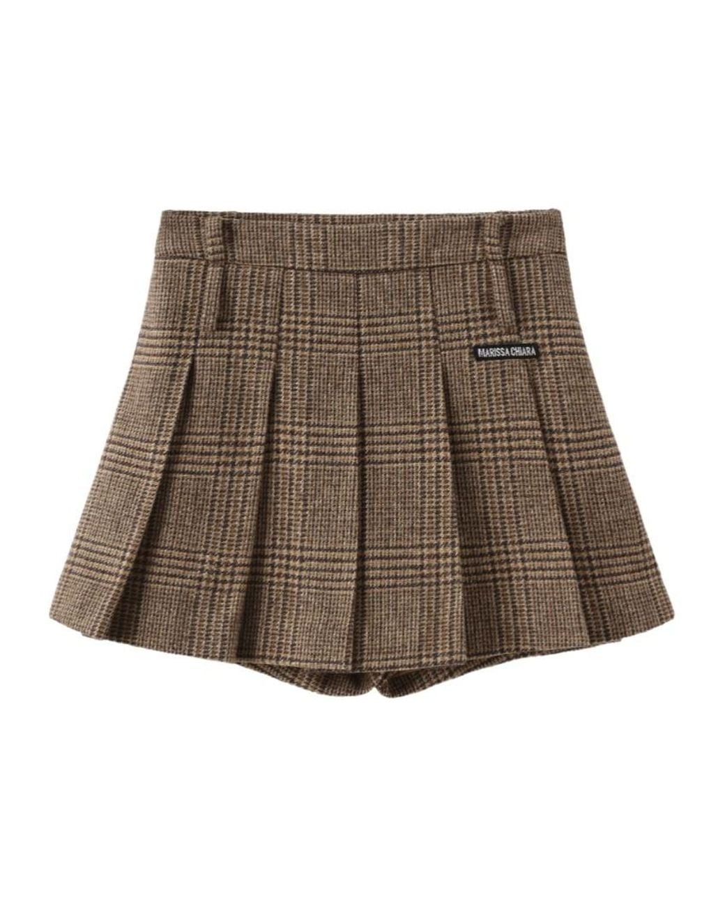 Marissa Chiara Brown Plaid Skirt
