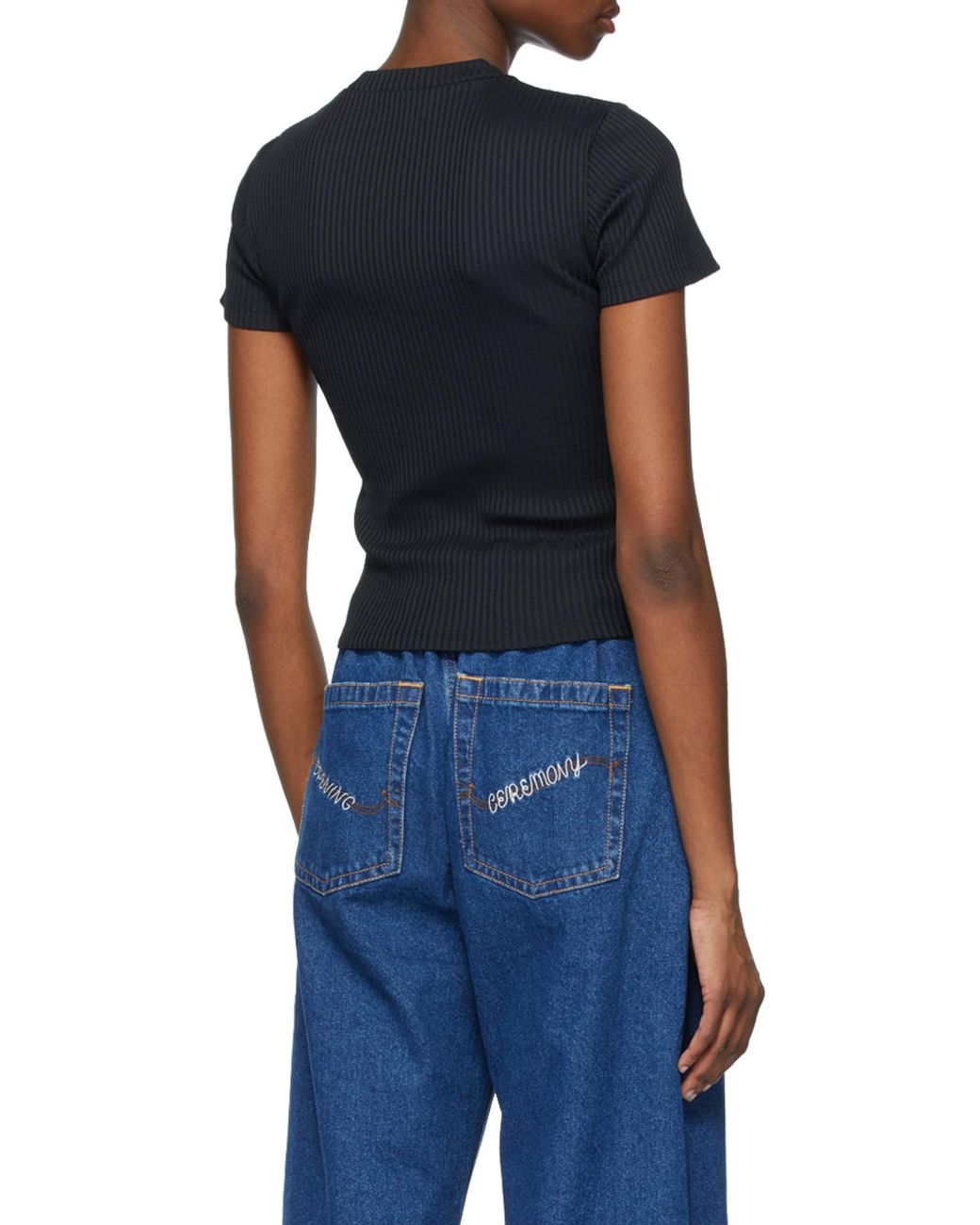 Opening Ceremony Black Box Logo-Print Stretch-Cotton T-Shirt
