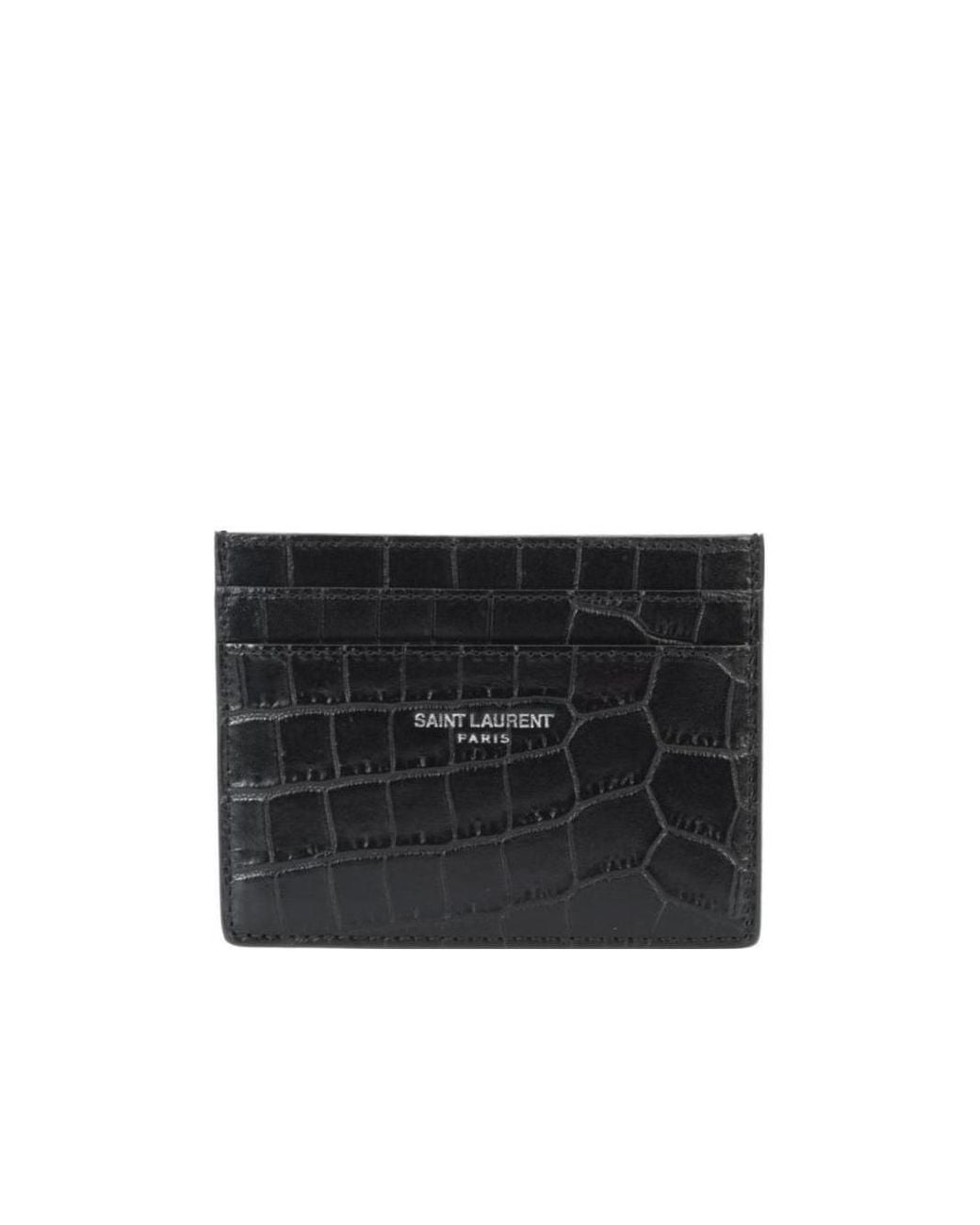 Saint Laurent Black Paris Credit Card Case for men