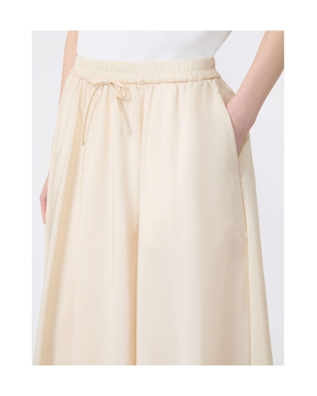 Weekend by Maxmara White Wkdciurma Elasticated Wide Skirt