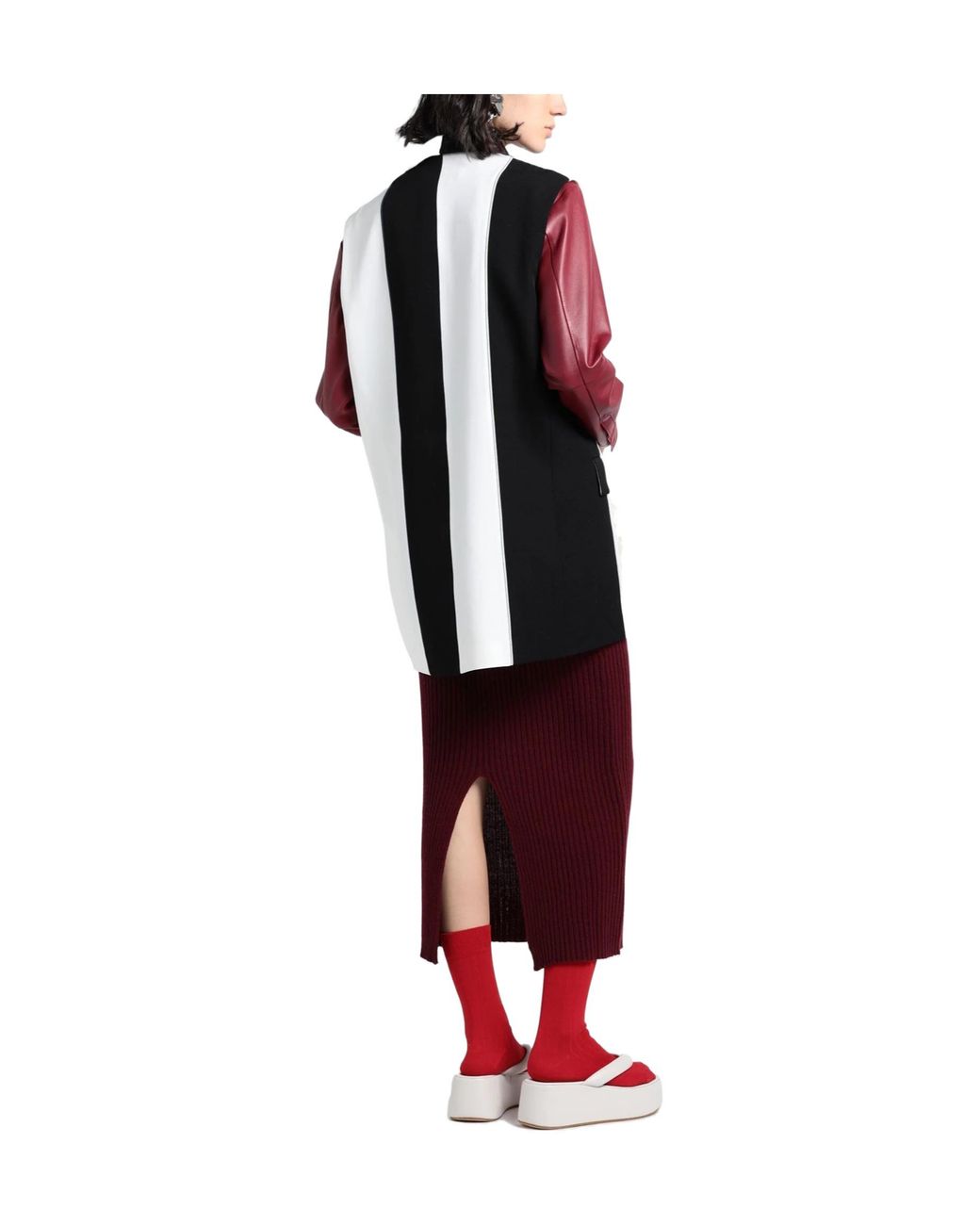 Marni Black Striped Sleeveless Suit Jacket