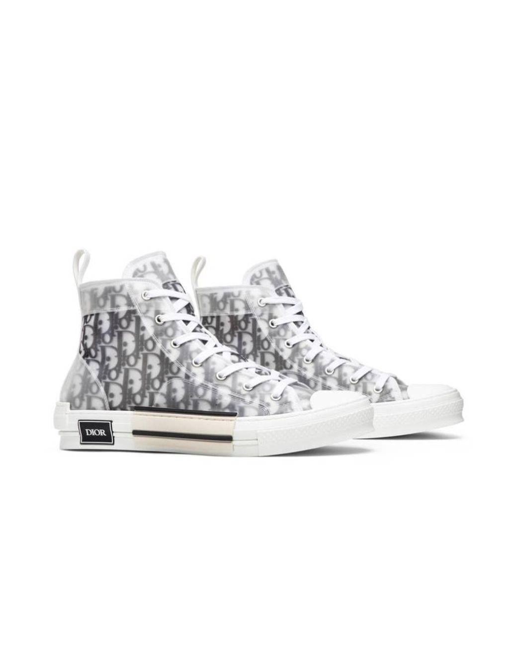 Dior White Homme B23 Oblique High-Top Sneakers for men