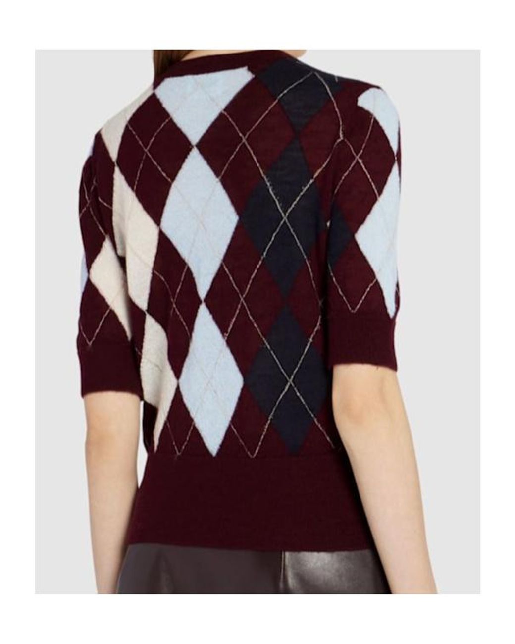 Khaite Red Anders Argyle Cashmere Blend Sweater