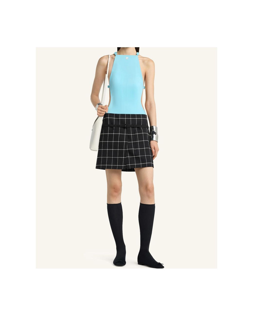 Courreges Blue Cut-Out Swimsuit