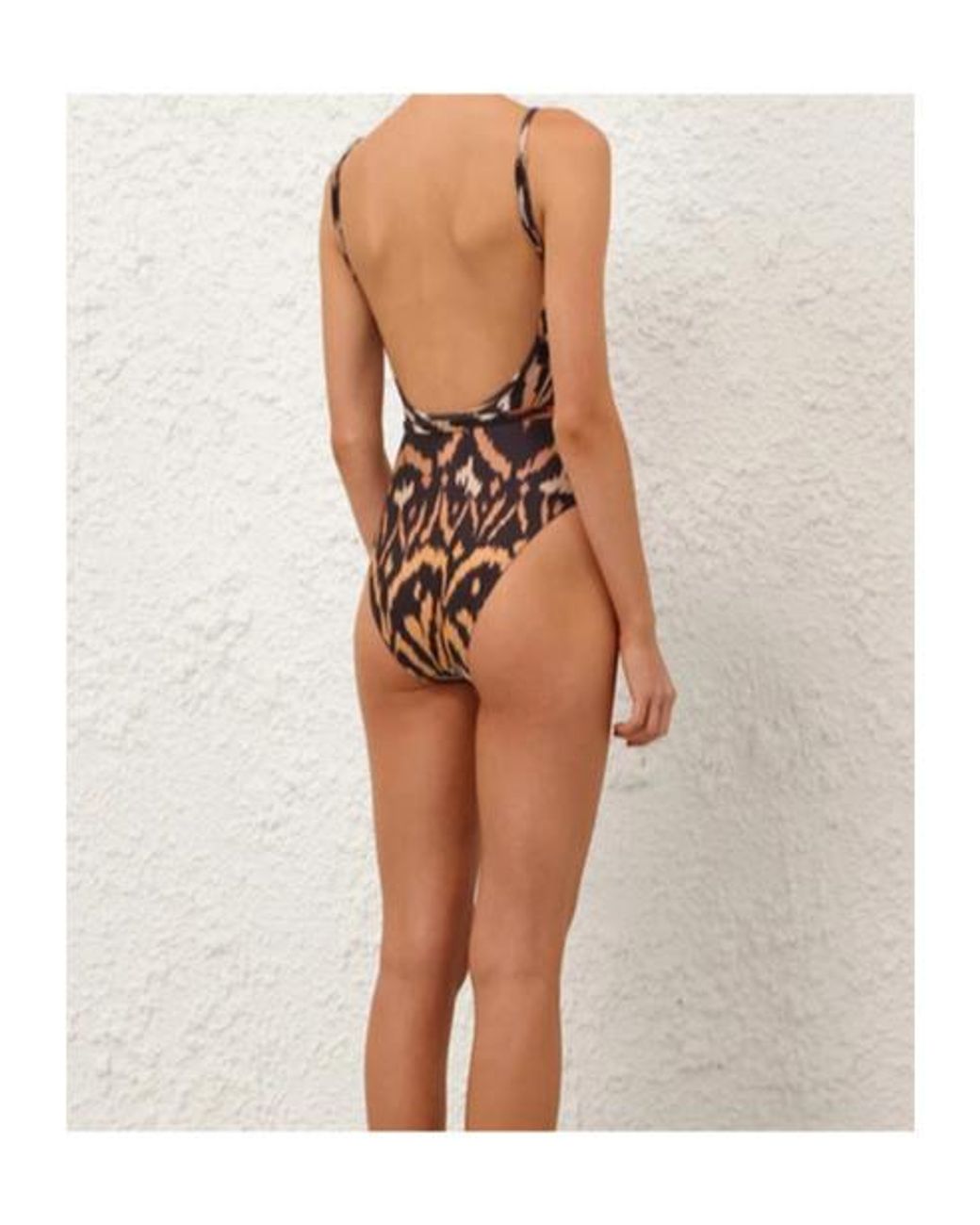 Zimmermann Brown Aster Belted One-Piece Swimsuit