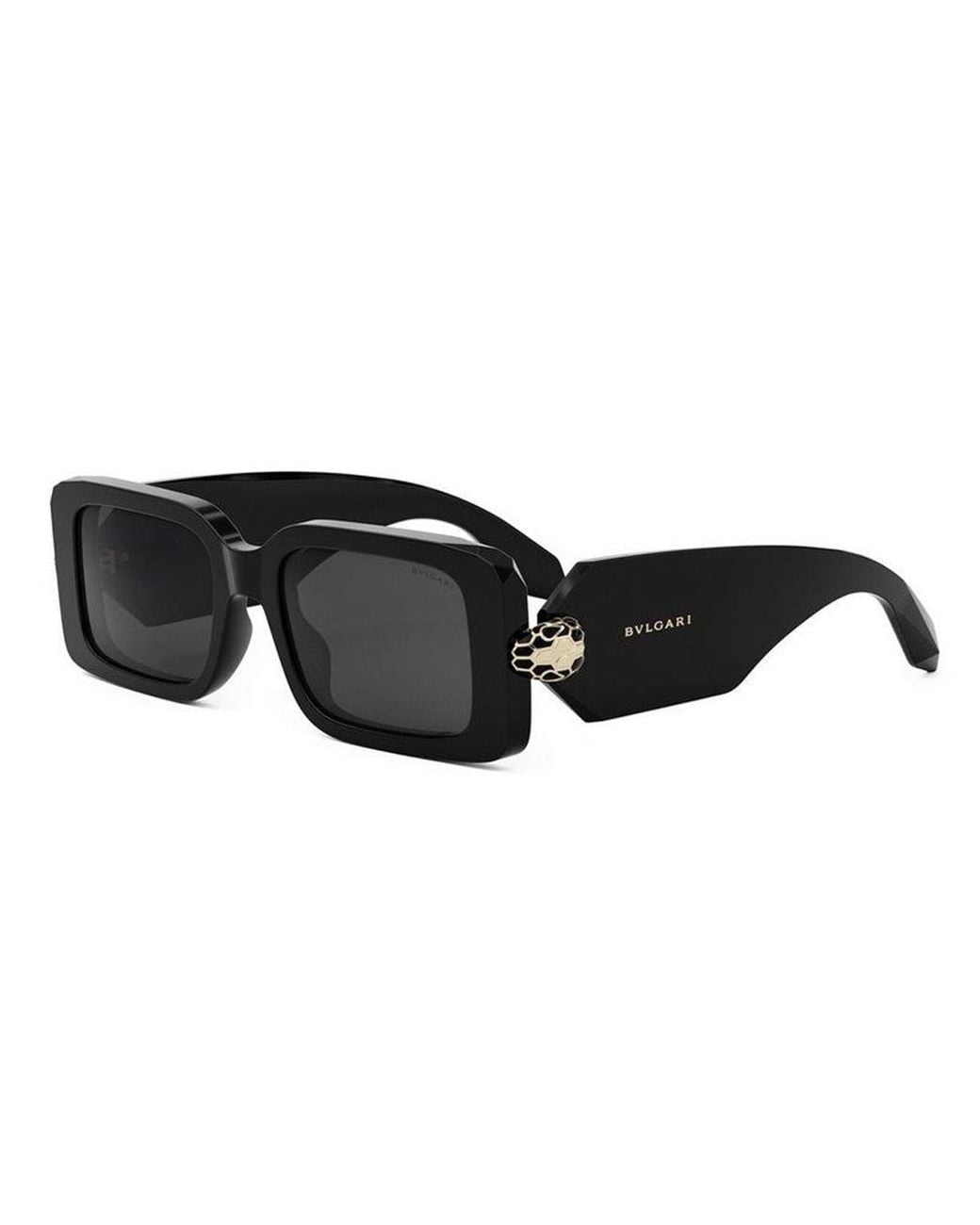 BVLGARI Black Rectangular Frame Sunglasses