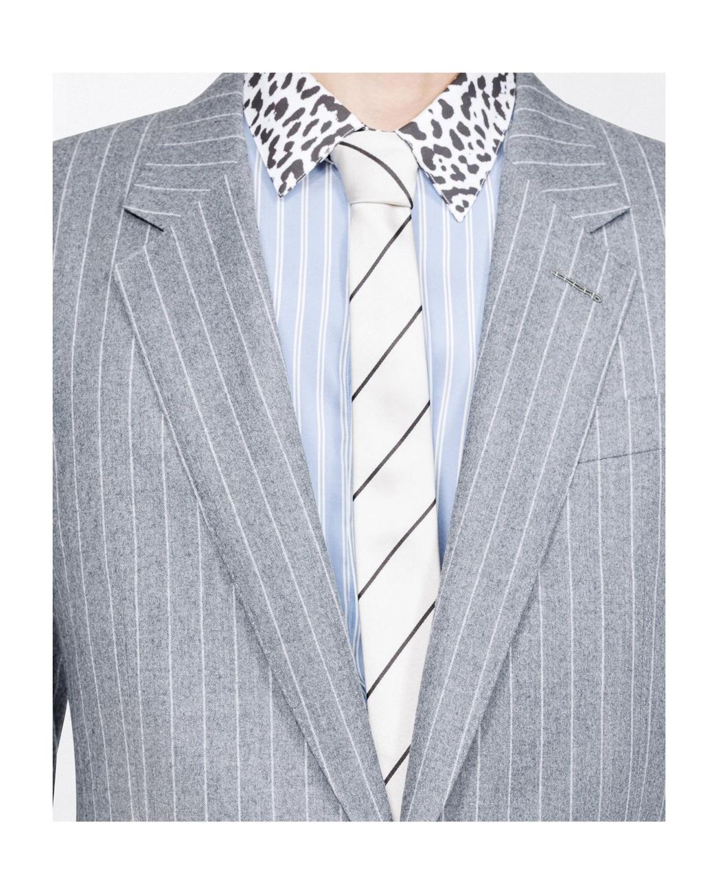 Tom Ford Blue Pinstripe Twill Flannel Colbert Jacket for men