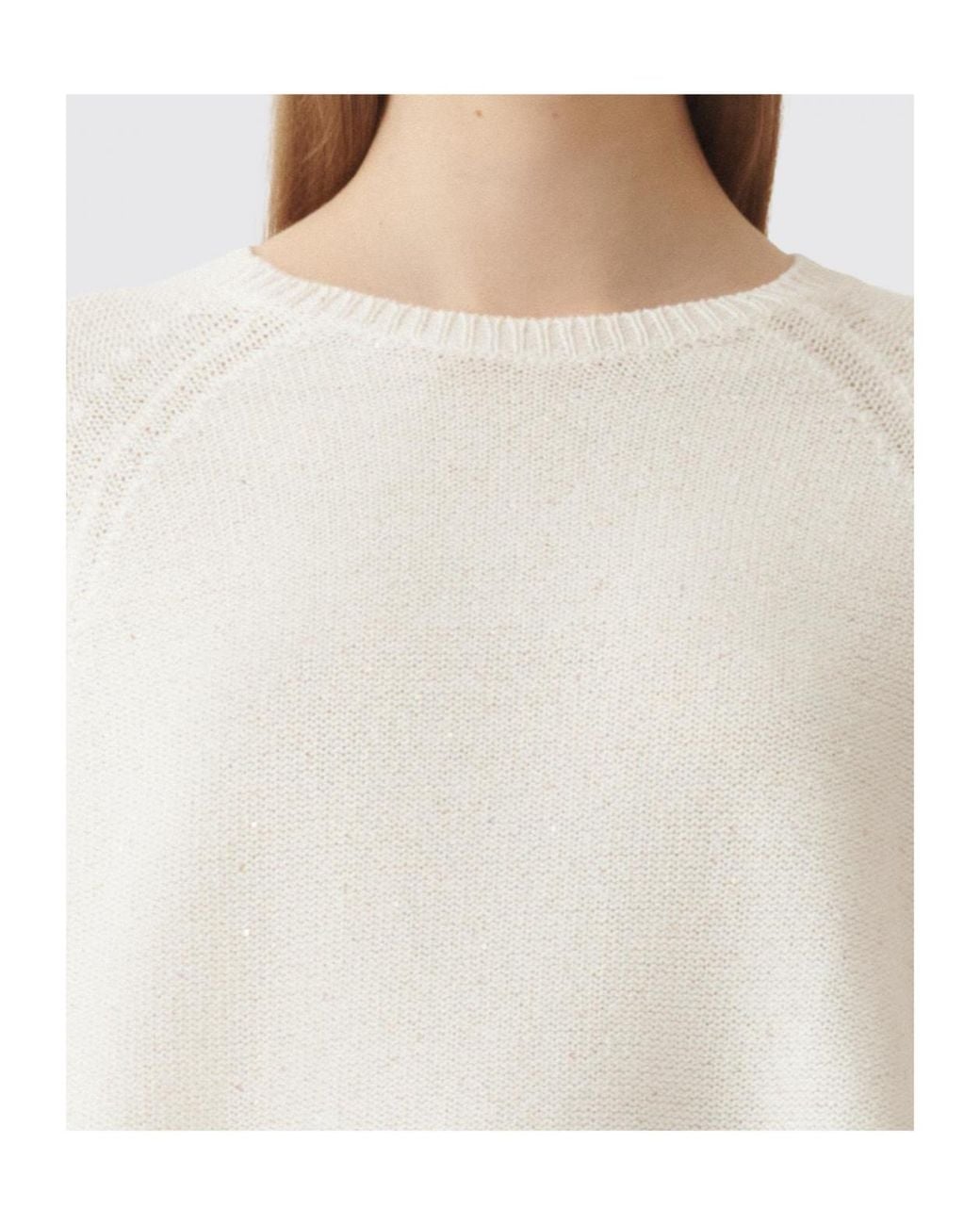 Fabiana Filippi Natural Crew-Neck Knit Sweater