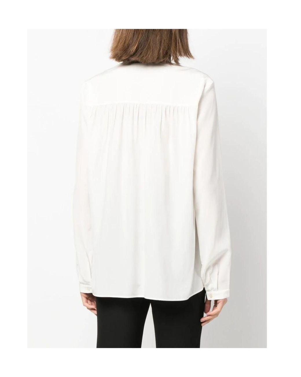 Joseph White V-Neck Silk Blouse