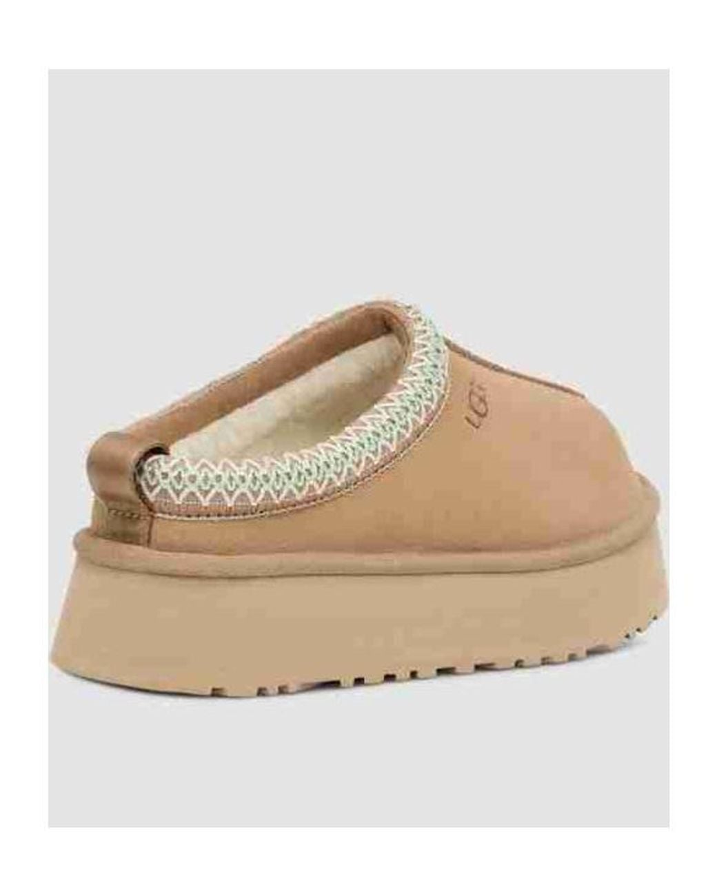Ugg Natural Tazz Logo Embossed Platform Slippers