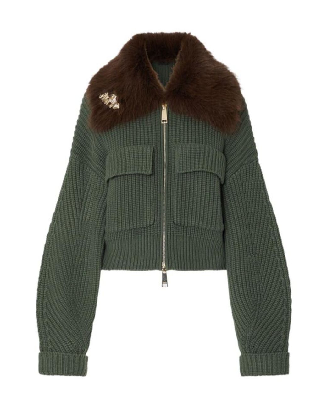 Liu Jo Green Wool Bomber Jacket