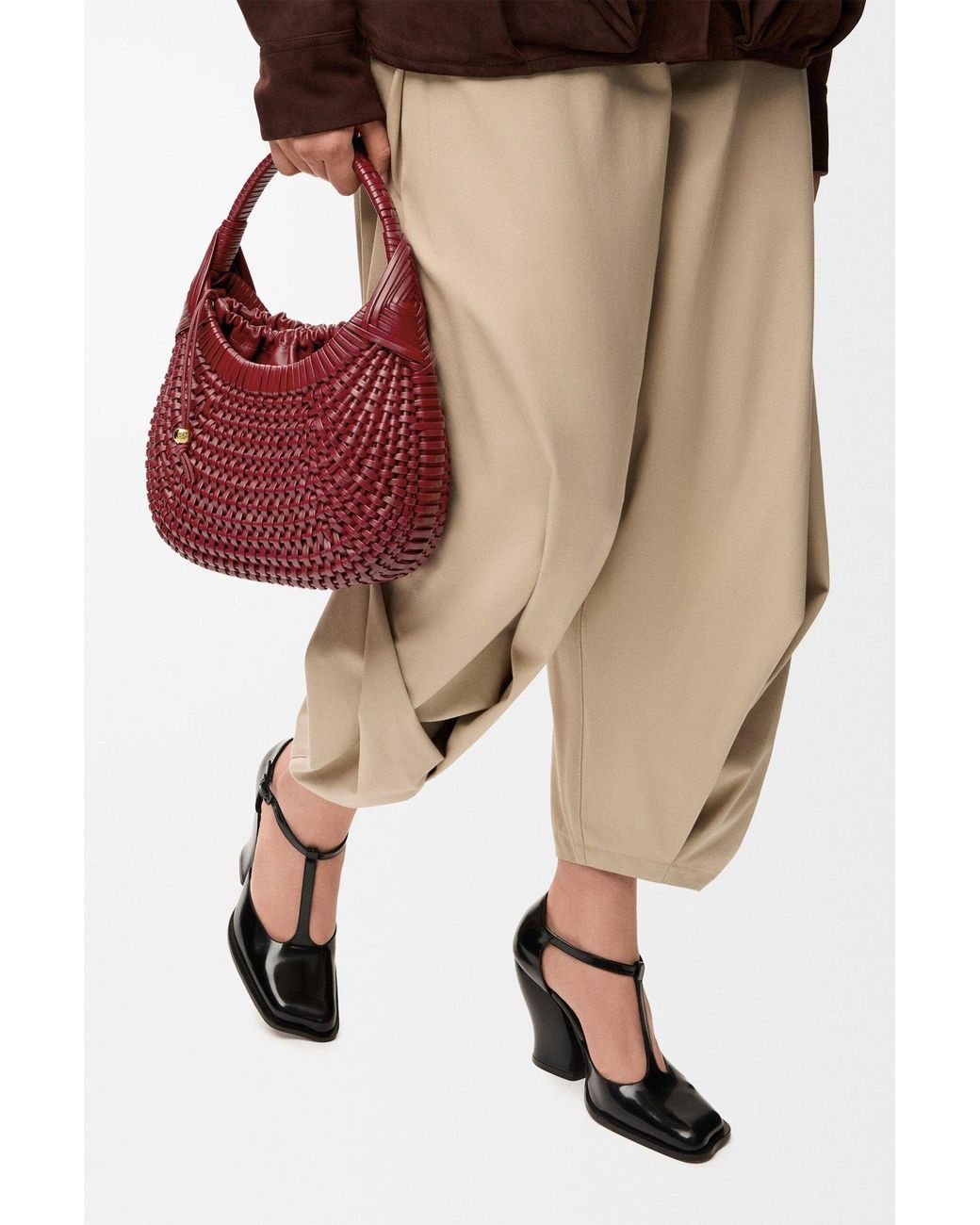 Loewe Red Sac Diamond Hobo En Cuir De Veau