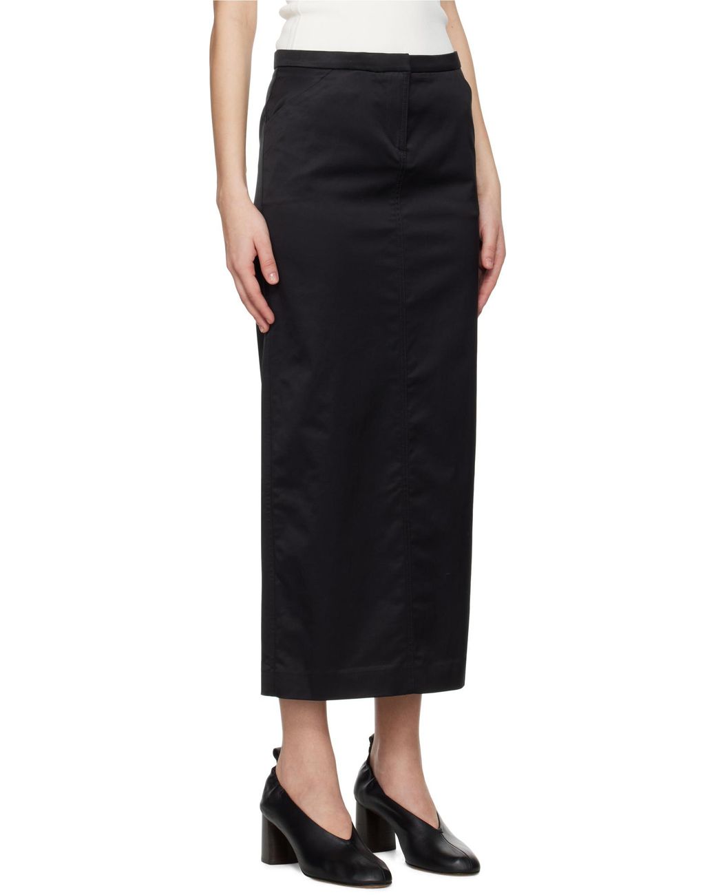 Totême Black Totême High-Waist Straight Skirt
