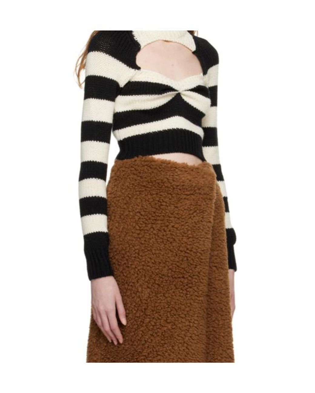 Marni Black Striped Virgin-Wool Top