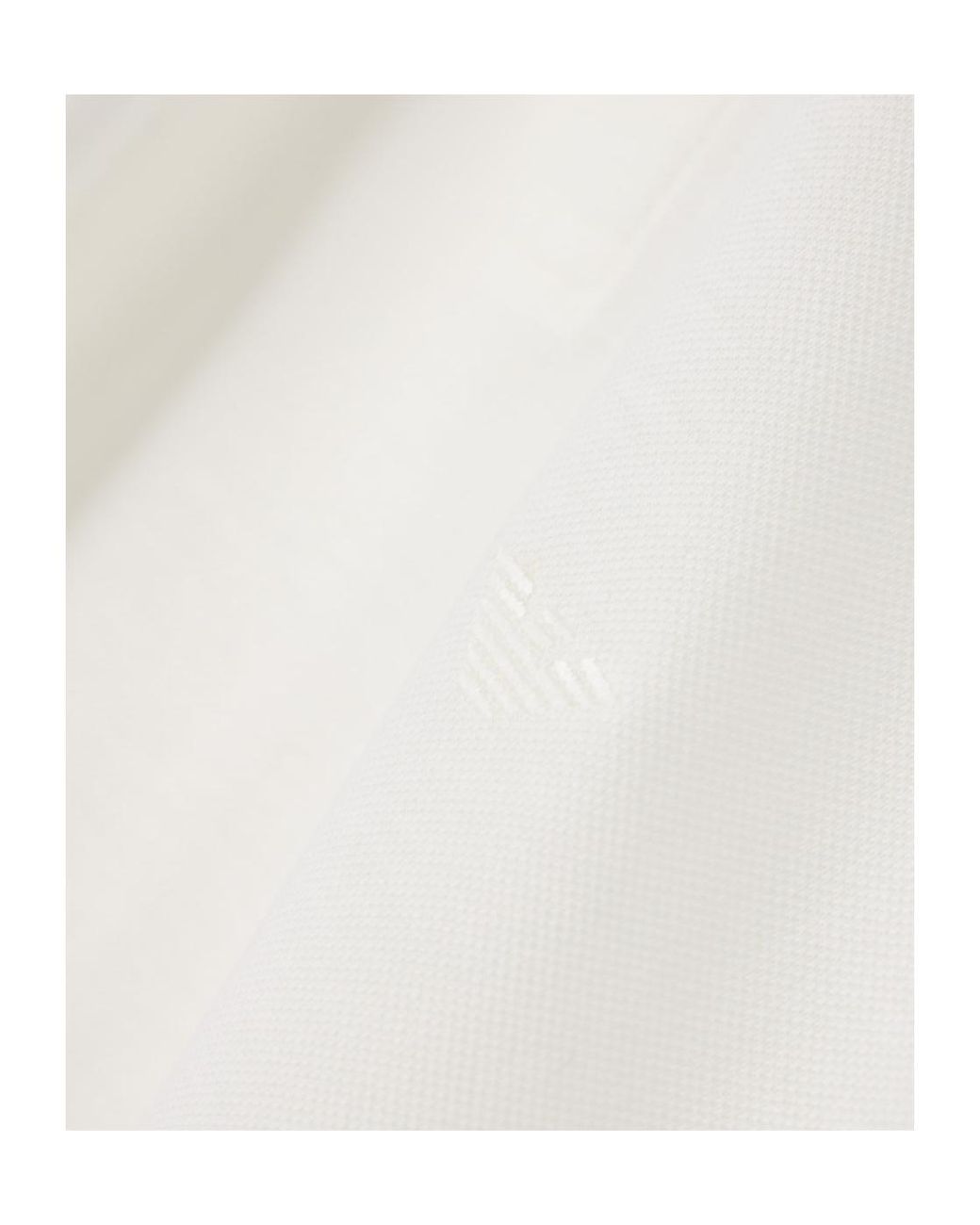 Emporio Armani White Logo Embroidered Short-Sleeved Polo Shirt for men