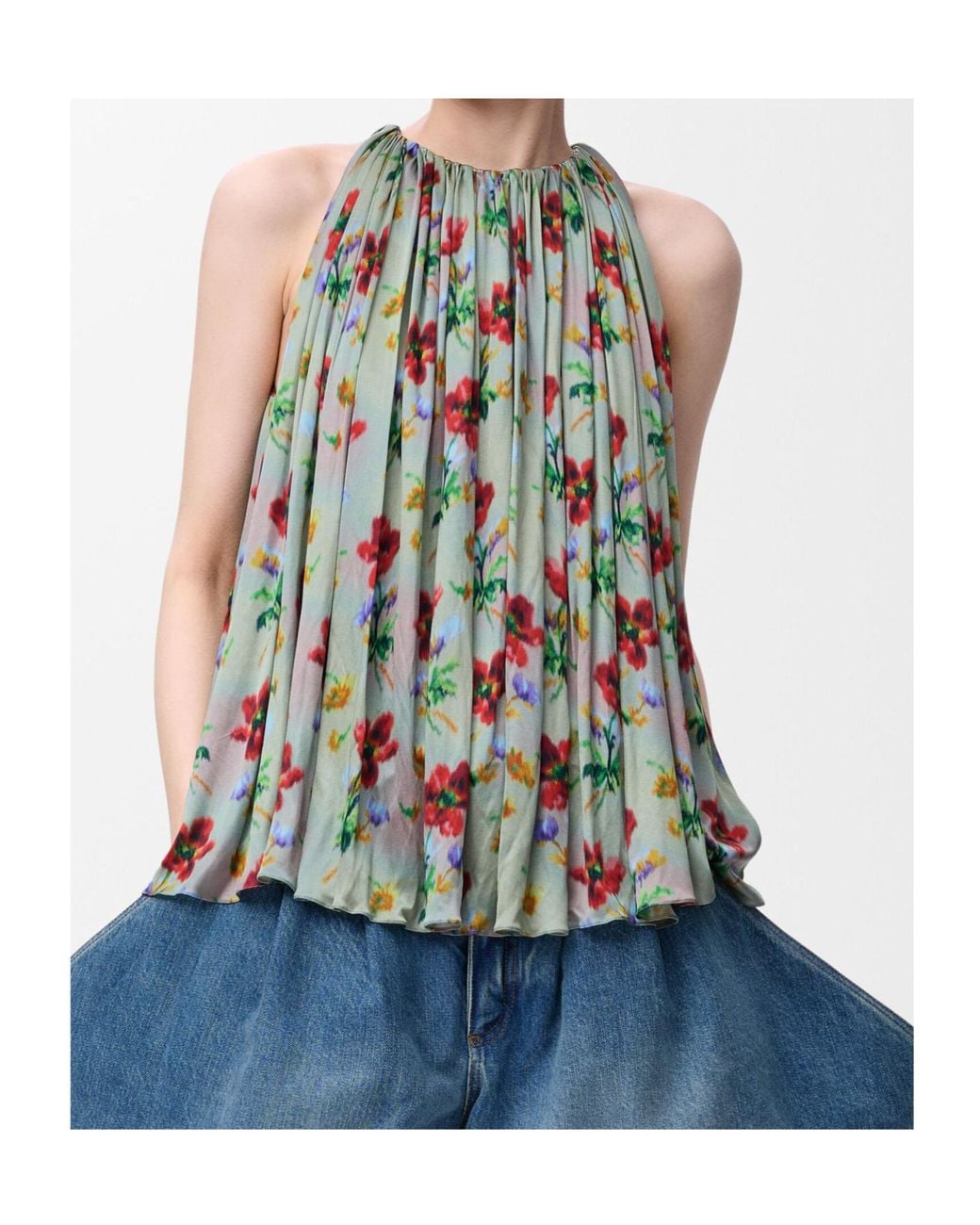Loewe Green Floral Top