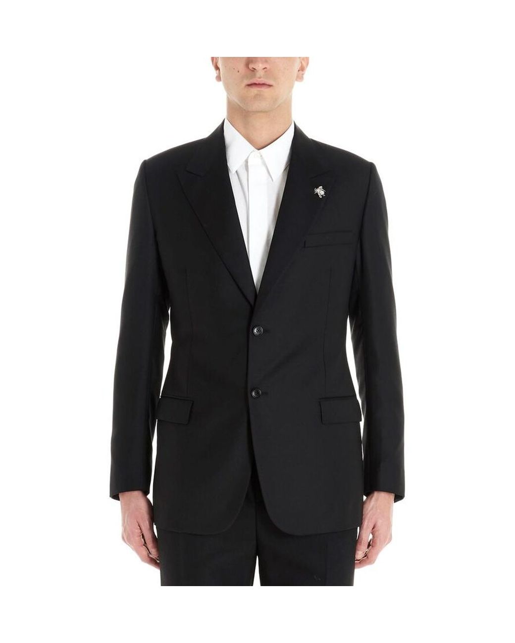Dior Black Homme Bee Embellished Single-Breasted Jacket for men