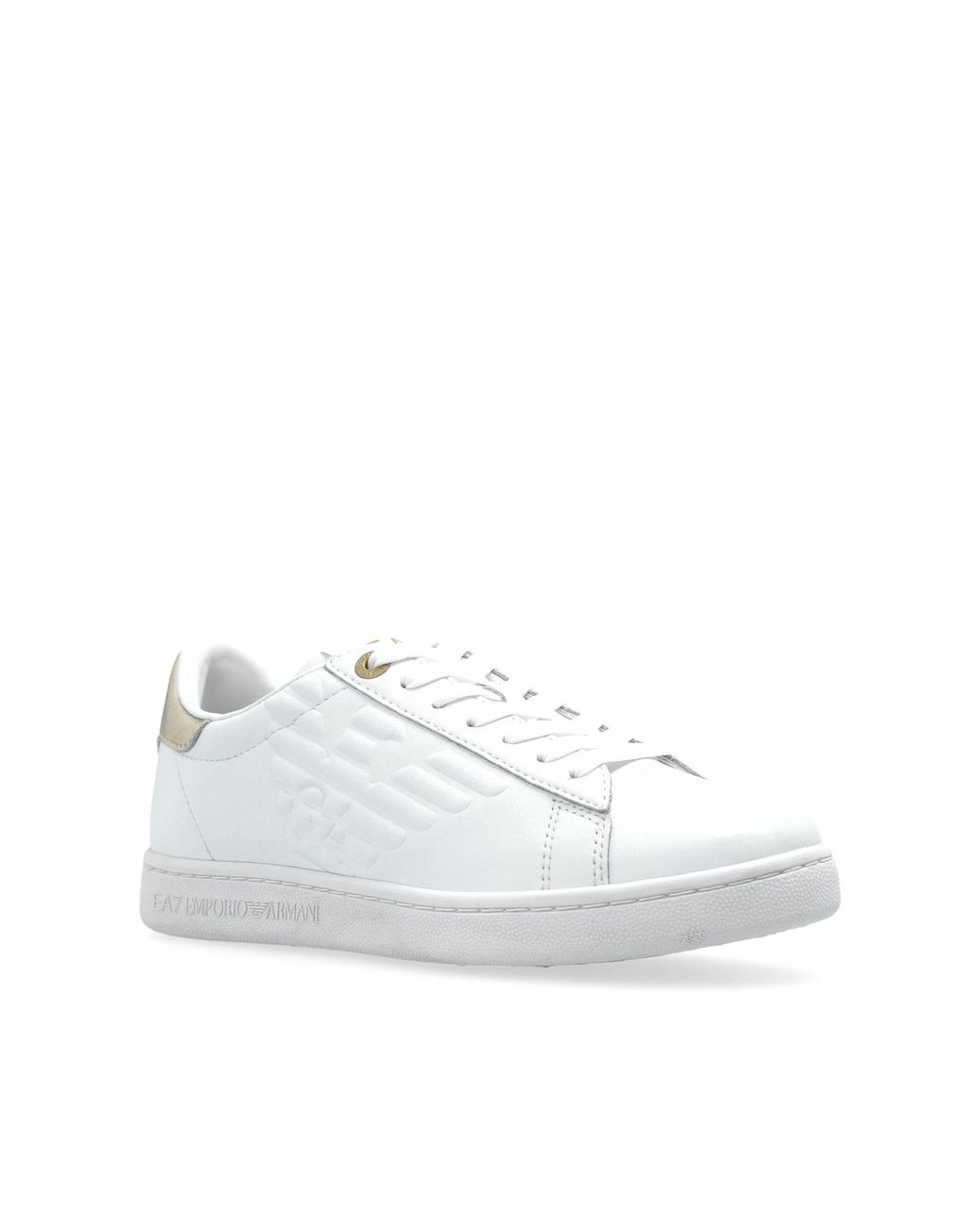 EA7 White Logo-Printed Lace-Up Sneakers for men