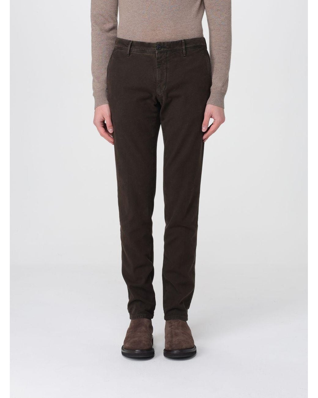 Incotex Black Buttoned Trousers for men