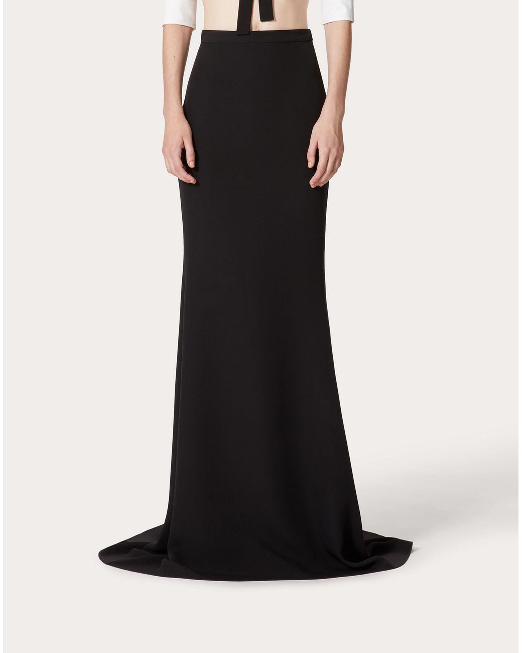 Valentino Black High Waist Long Skirt