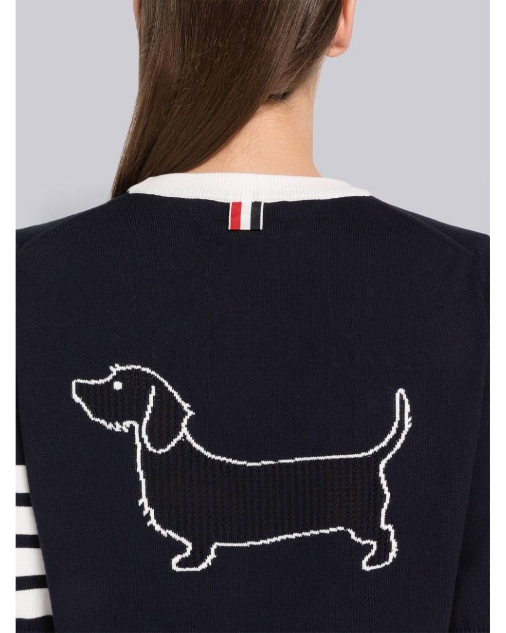 Thom Browne Black Hector Embroidered Mini Dress