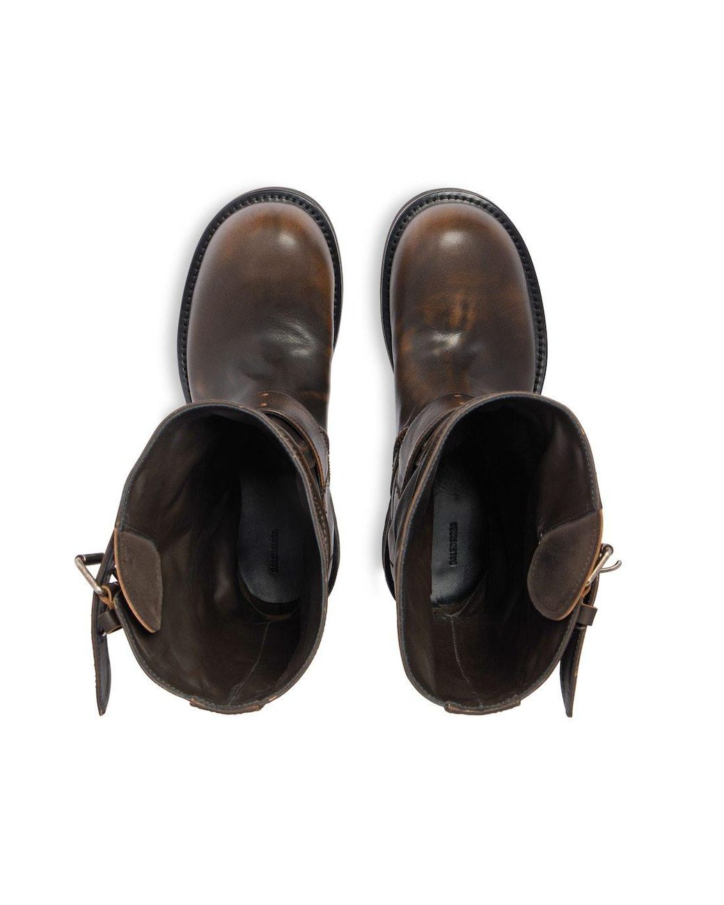 Balenciaga Black Venom Buckled-Strap Boots for men
