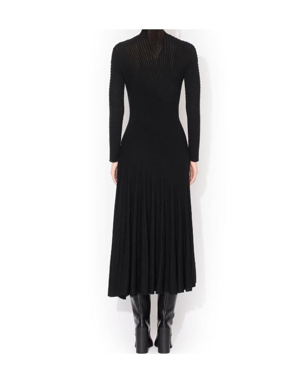 Alaïa Black Twisted Wool Dress