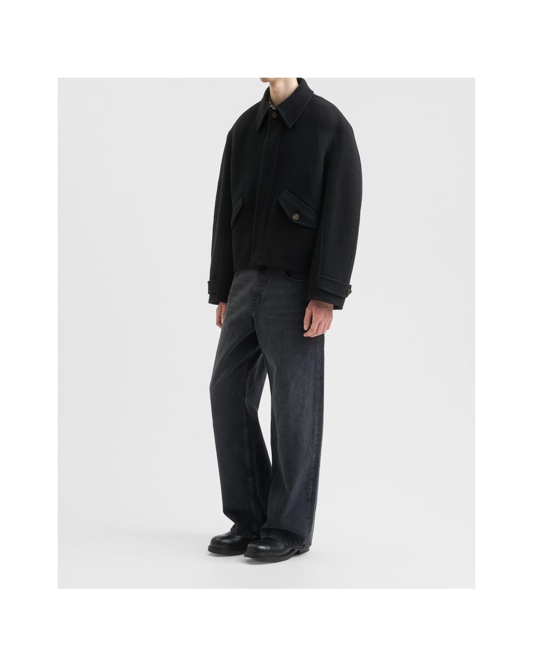 Séfr Black Séfr Relaxed Wool Jacket for men