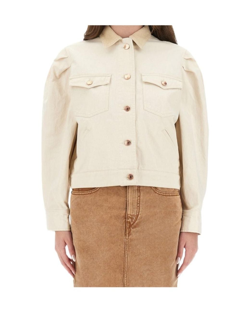 Isabel Marant Natural Long Sleeve Casual Jacket