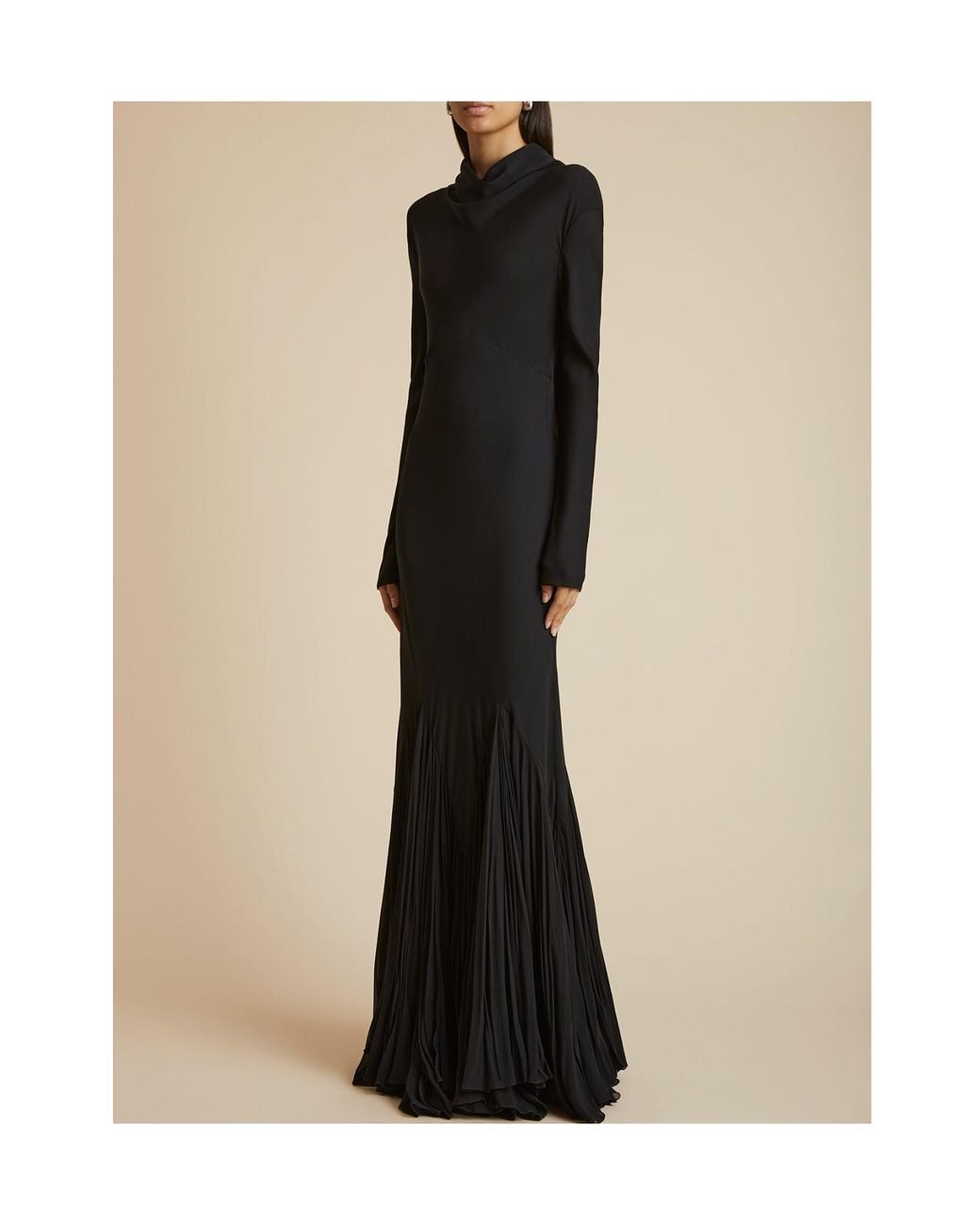 Khaite Black Long-Sleeved Dress